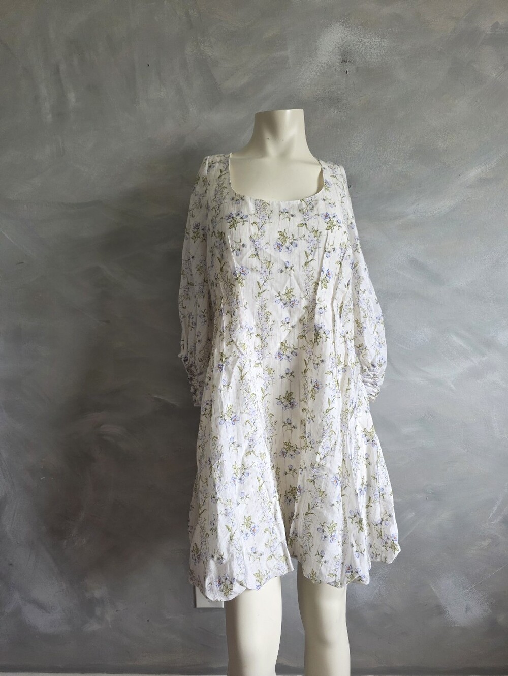 H&M Brock Collection Floral bubble hem balloon sleeve Princess Seam Mini Dress